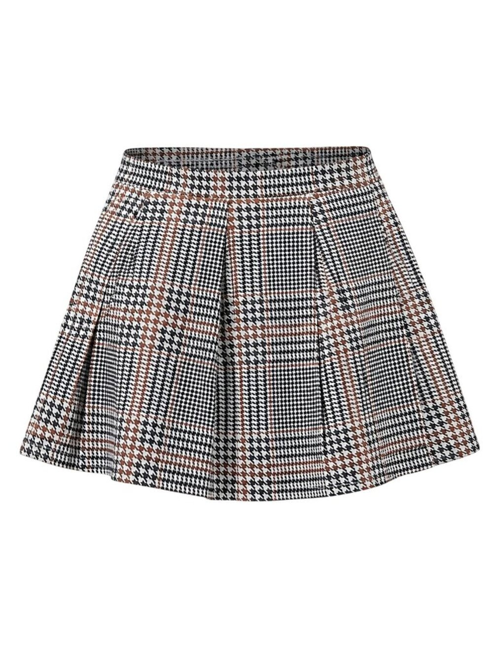 Three Pink Hearts Girls XL Plaid Skort Beige Black Preppy Houndstooth Trendy